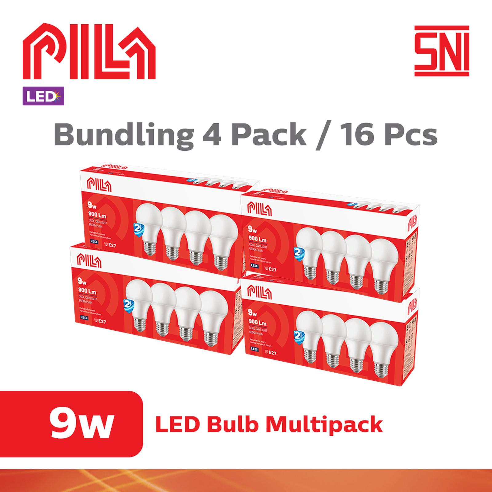 Led Pila 9w Putih Multipack (3+1)
