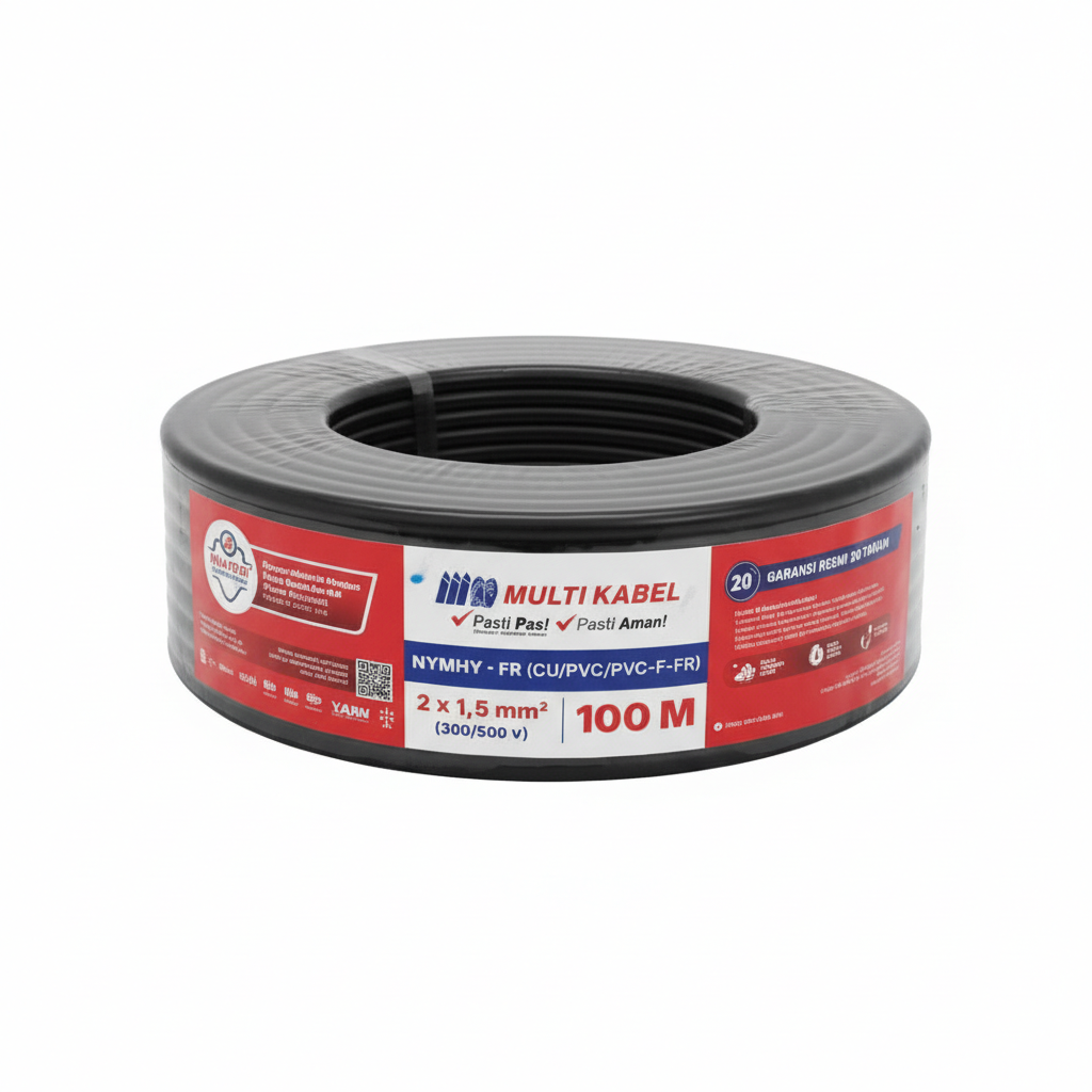 Kabel Multi NYMHY Hitam 2x 1,5 100m