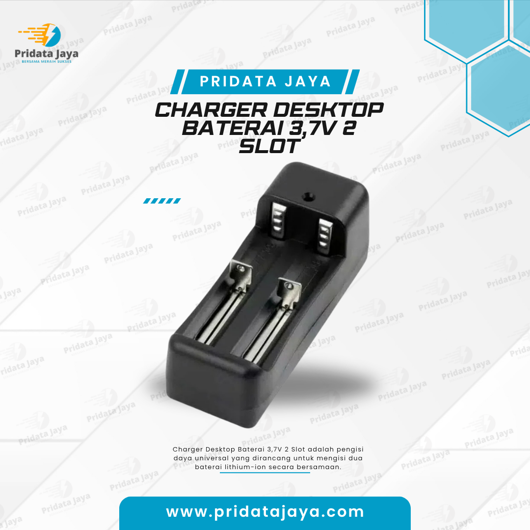 Charger Desktop Baterai 3,7v 2 slot