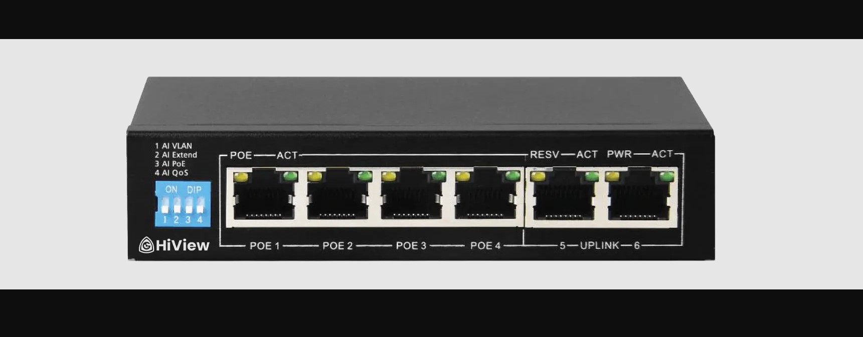 Switch Hub Hiview AI POE 4 Port + 2 Uplink HIK 106