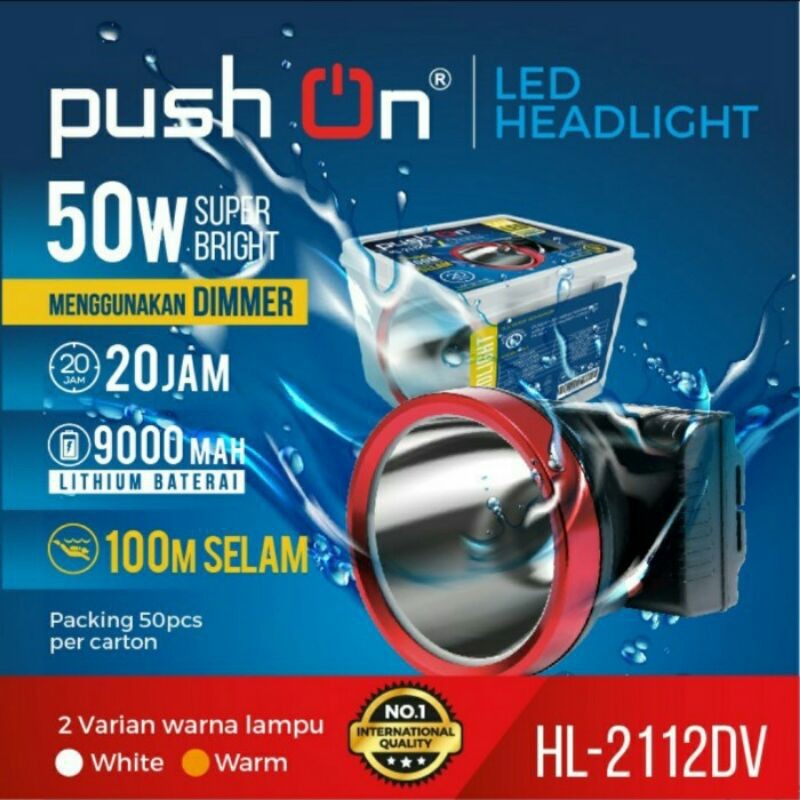 Senter Kepala Push On Selam HL-2112 DV Putih