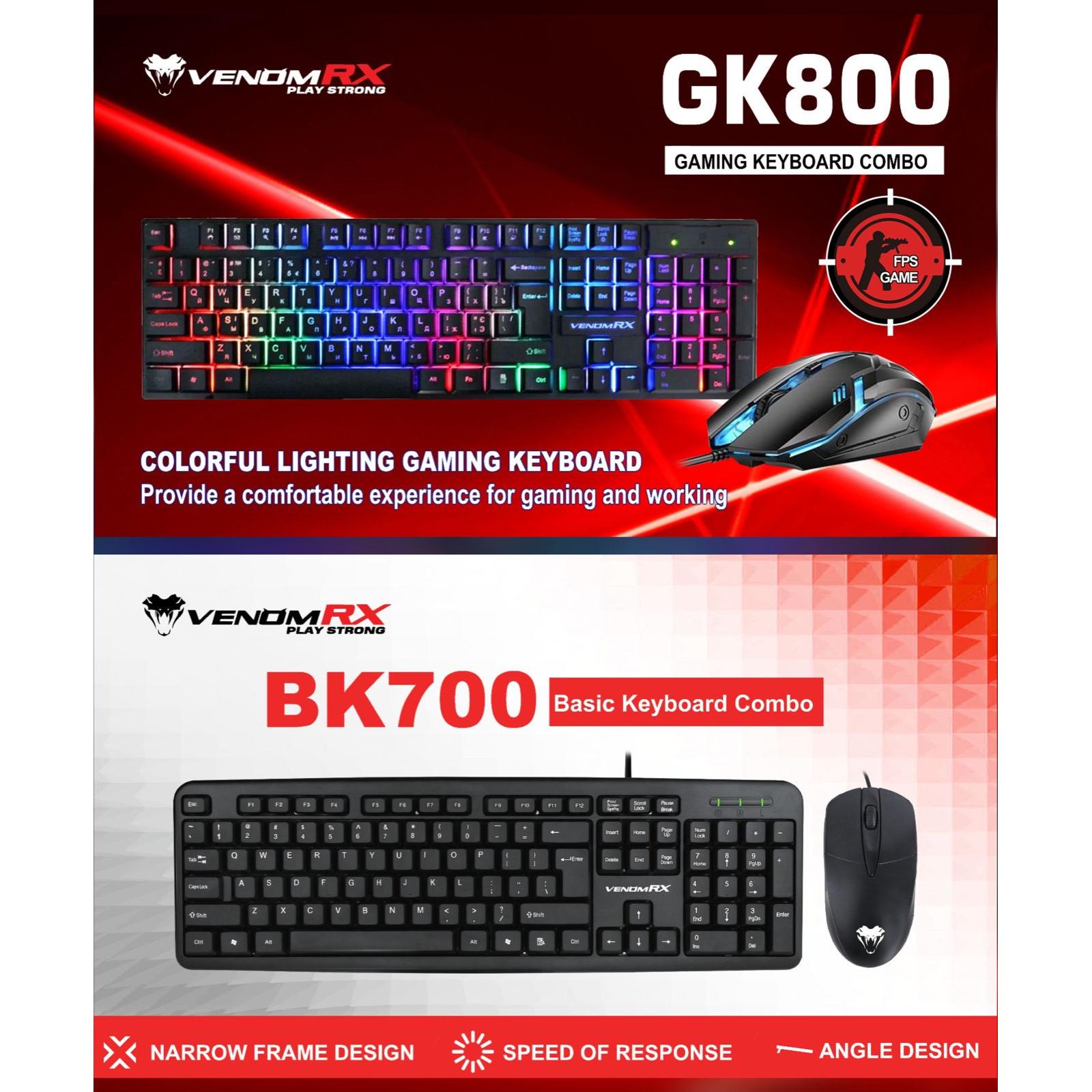 Keyboard + Mouse VenomRx Basic Usb BK700
