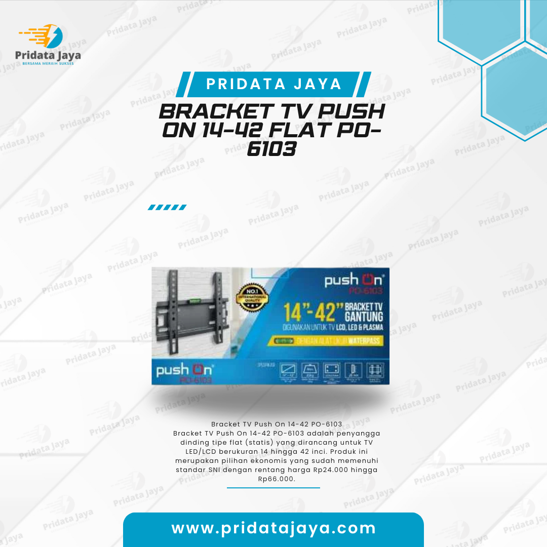 Bracket TV Push On 14-42 Flat PO-6103