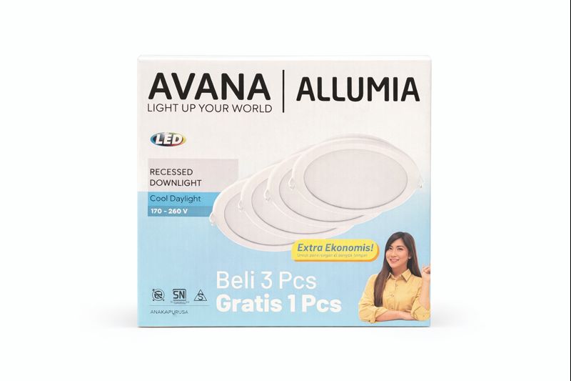 Downlight Avana Recessed Round 18w 6500K 3+1