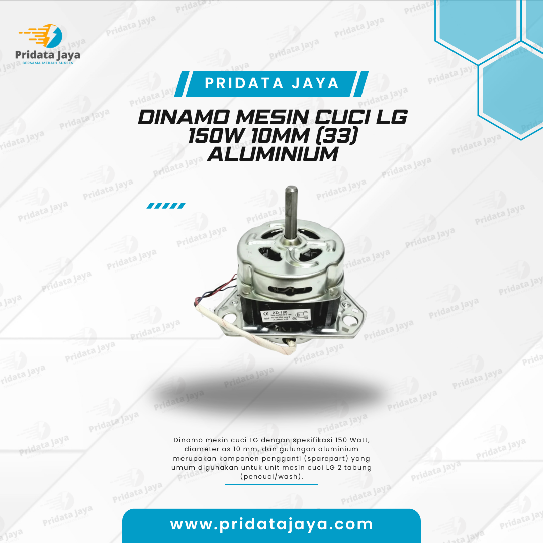 Dinamo Mesin Cuci LG 150w 10mm (33) Aluminium