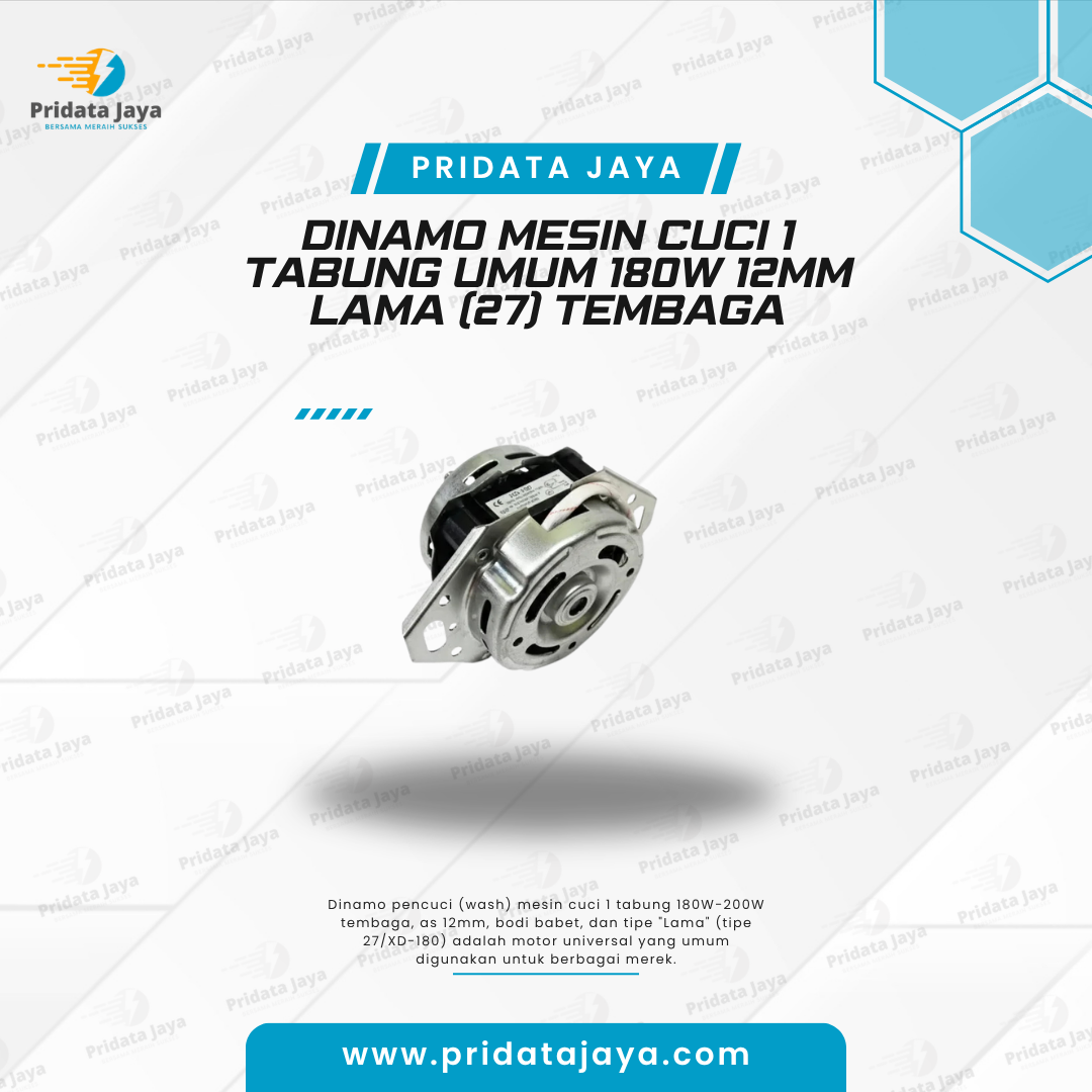 Dinamo Mesin Cuci 1 Tabung Umum 180w 12mm Lama (27) Tembaga