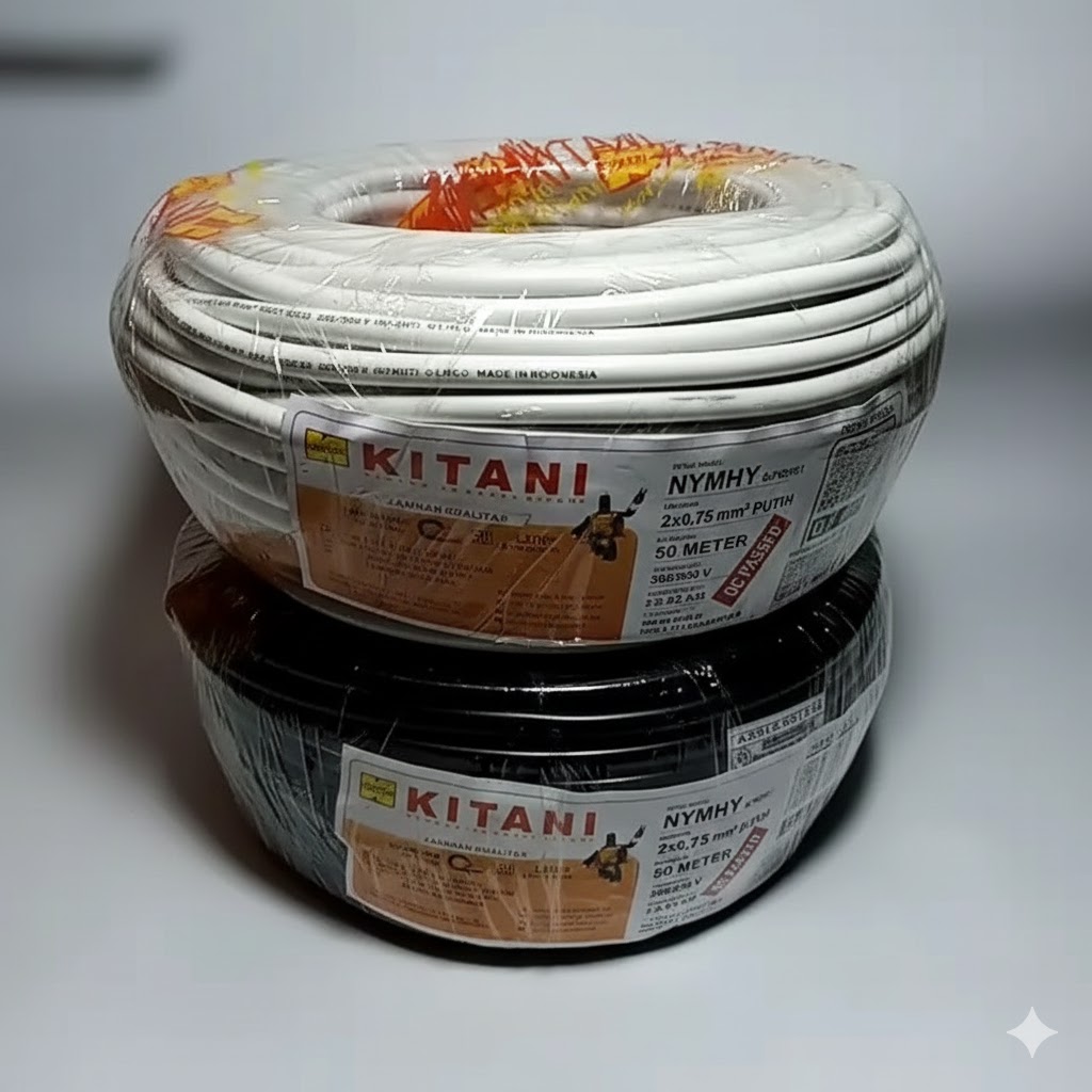 Kabel Kitani NYMHY 2x 0,75 Putih 50m