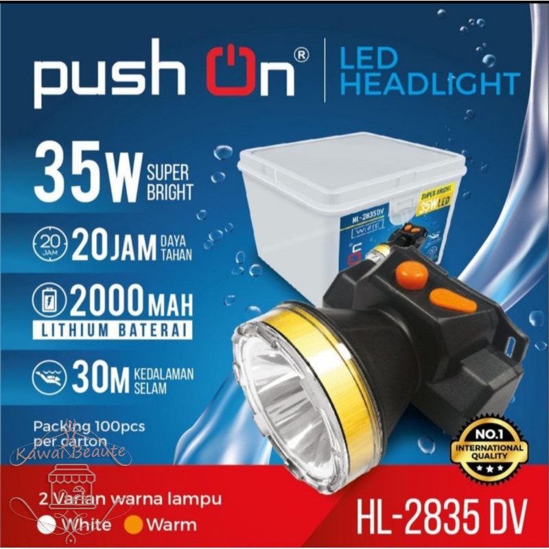 Senter Kepala Push On Selam HL-2835 DV Kuning