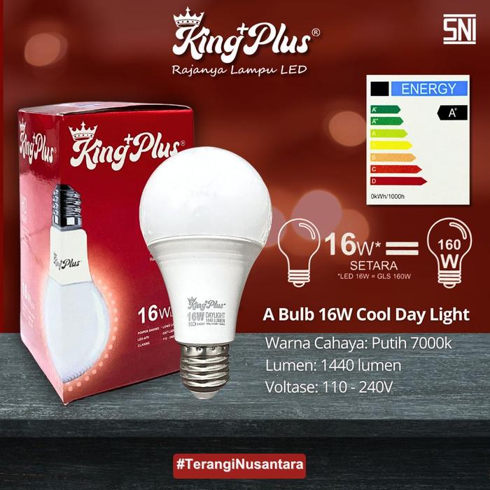 Led King Plus Regular A-Bulb 16w 7000K