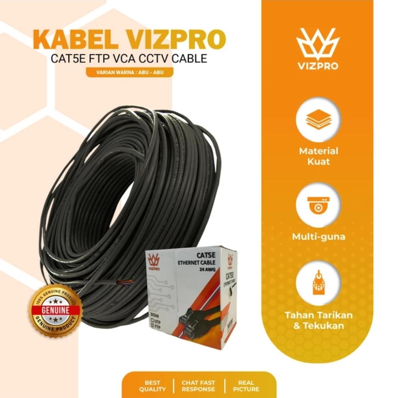 Kabel LAN/FTP Vizpro Cat 5E Hitam 305m