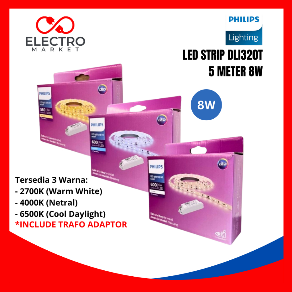 Led Strip Philips DLI320T 5m 8w 24v 6500k + Trafo