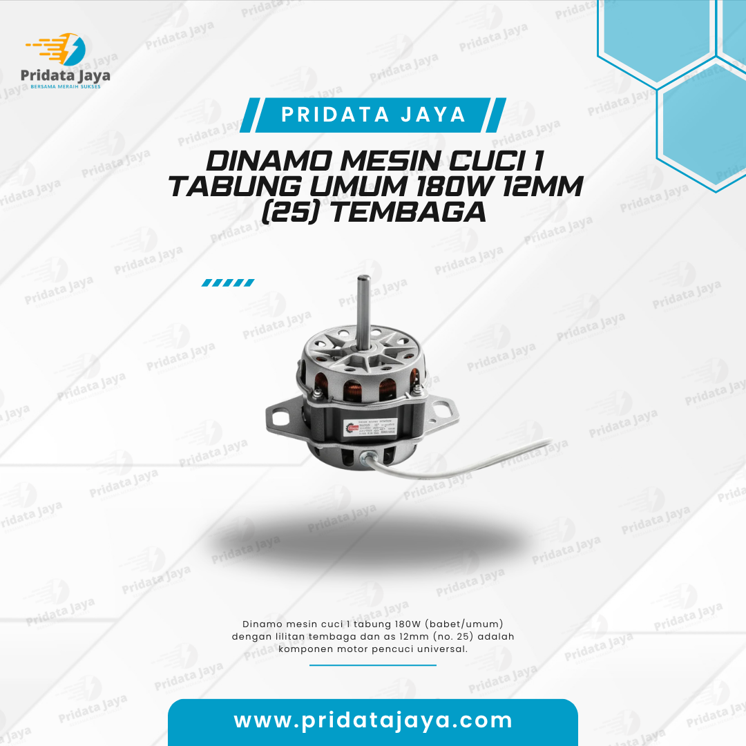Dinamo Mesin Cuci 1 Tabung Umum 180w 12mm (25) Tembaga