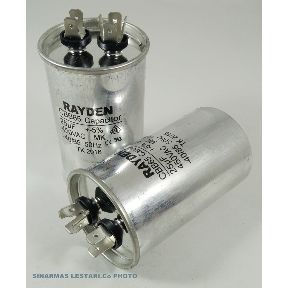 Kapasitor AC Rayden 3 Pin 30mf + 2mf 450v Aluminium