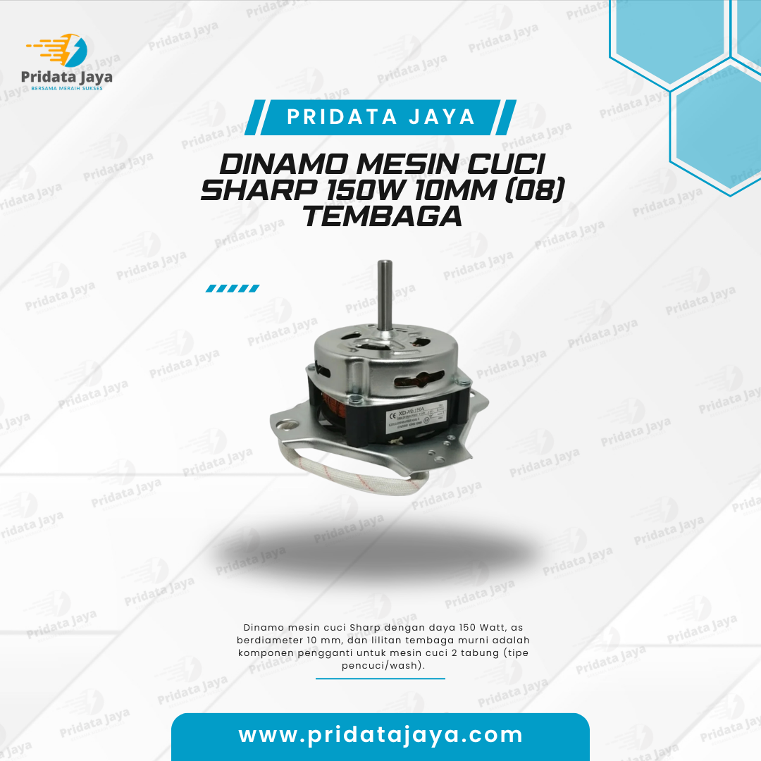 Dinamo Mesin Cuci Sharp 150w 10mm (08) Tembaga