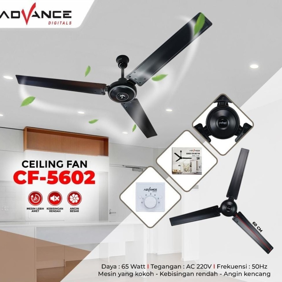 Kipas Ceiling Fan Sogo Hitam 56'