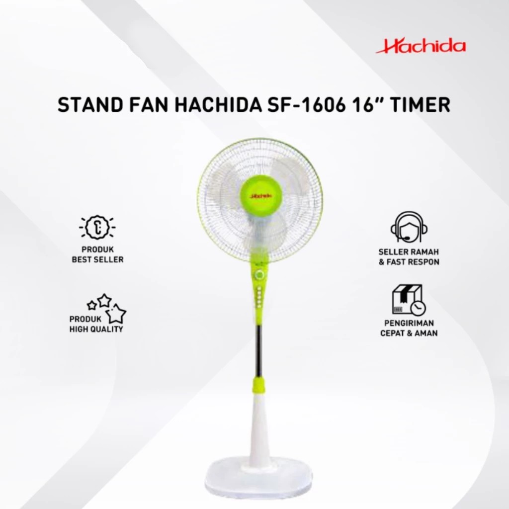 Kipas Hachida Stand Fan 1606 (Pemberat) + Timer
