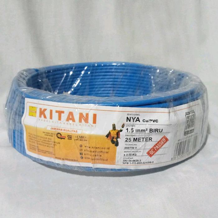 Kabel Kitani NYA 1,5 Biru 25m