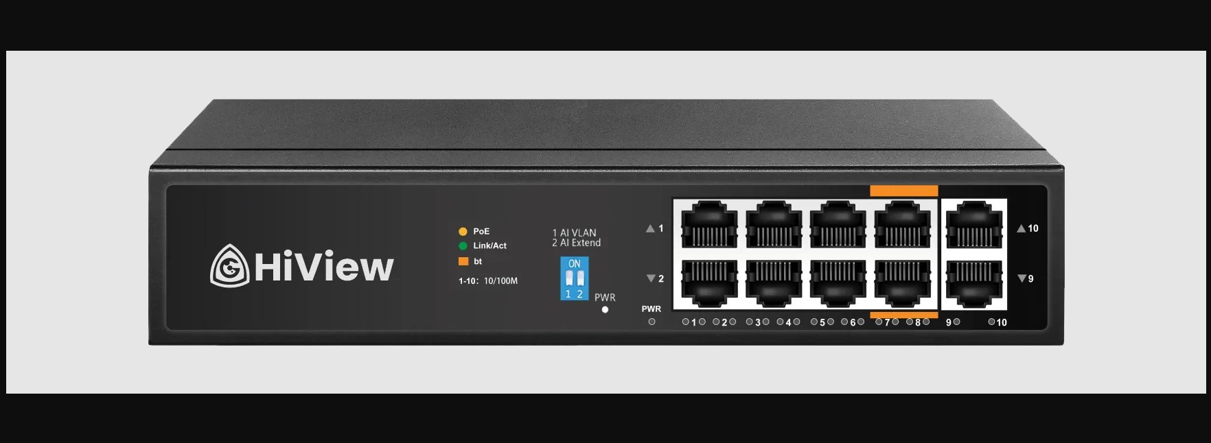 Switch Hub Hiview AI POE 8 Port + 2 Uplink HIK 8010M