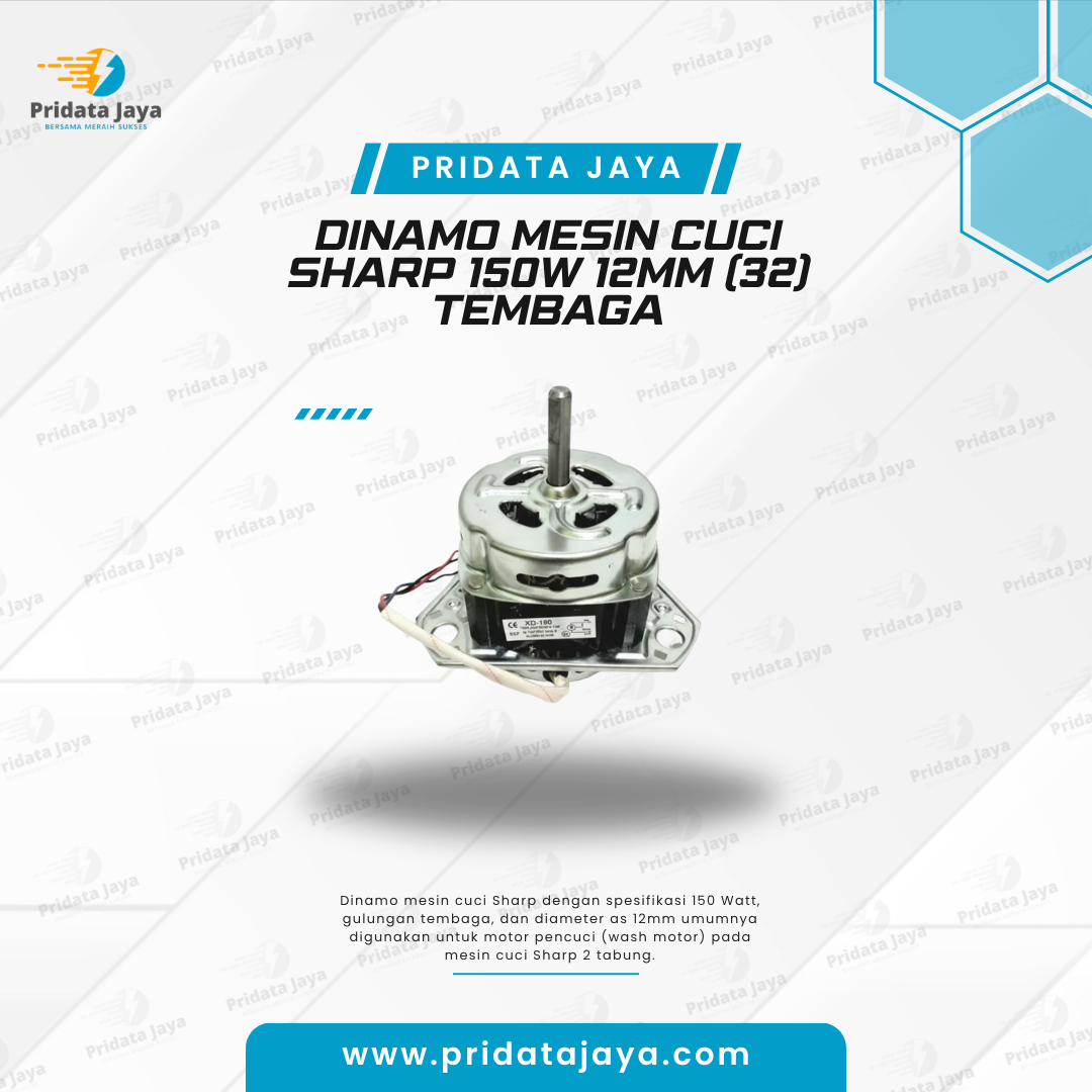 Dinamo Mesin Cuci Sharp 150w 12mm (32) Tembaga