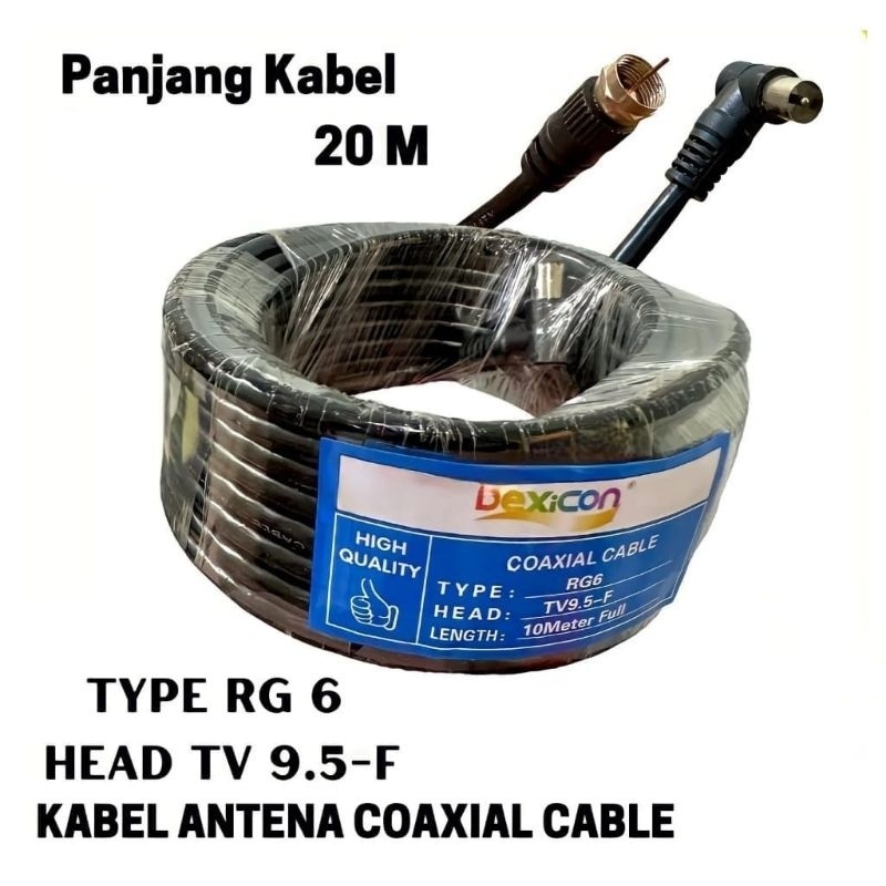 Kabel Antena Dexicon 20m Drat + Jack L