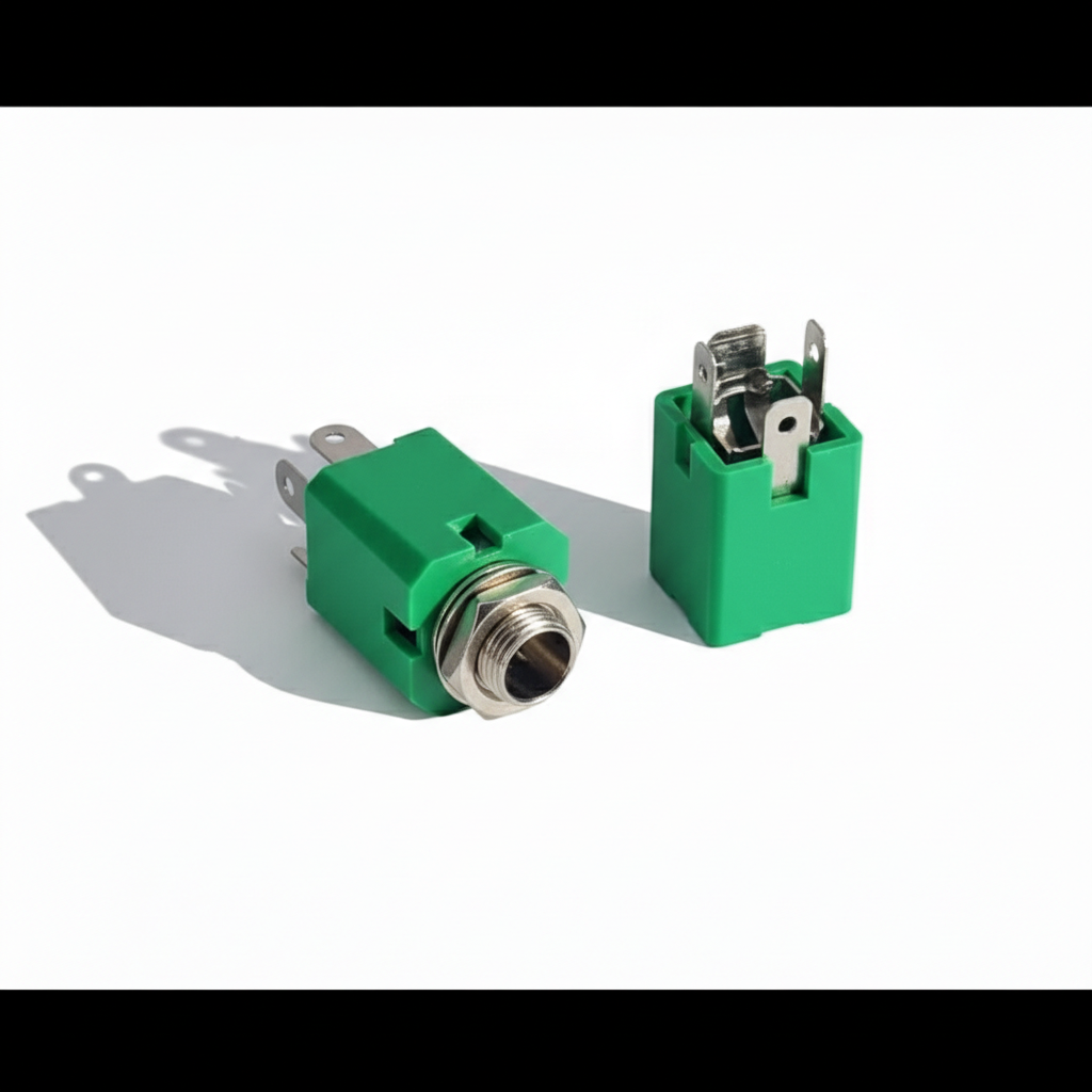 Soket Mic Mono 3 Pin Body Hijau