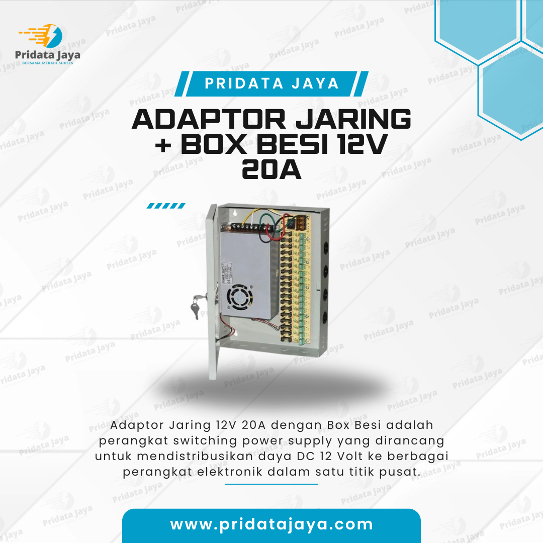 Adaptor Jaring + Box Besi 12V 20A