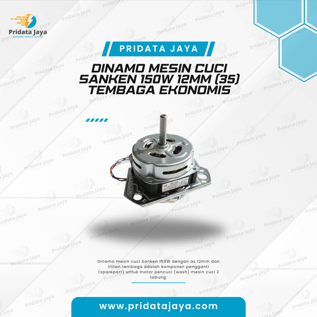 Dinamo Mesin Cuci Sanken 150w 12mm (35) Tembaga Ekonomis