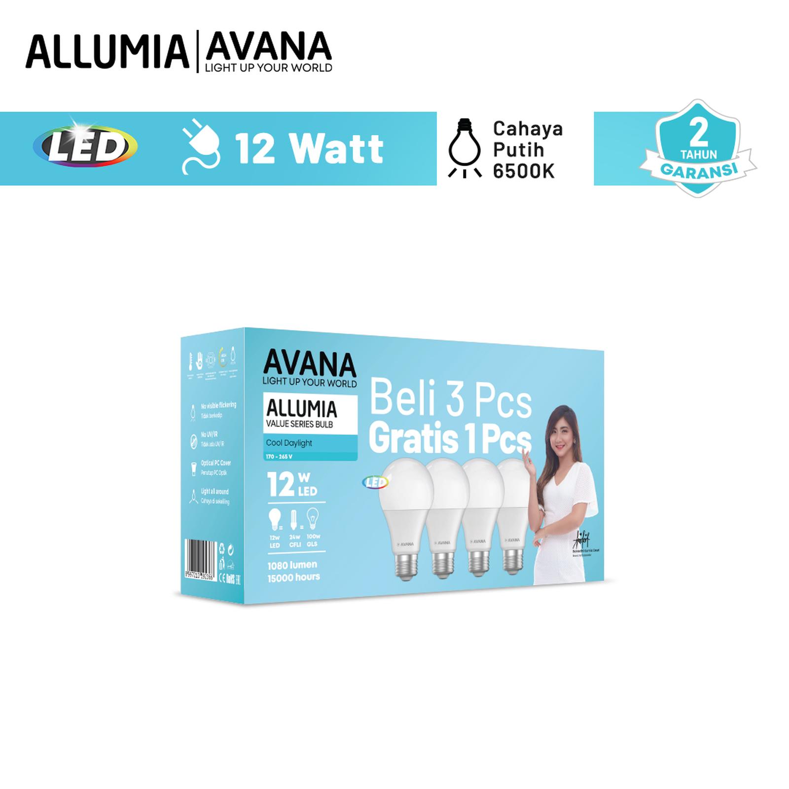 Led Avana Multipack Value Bulb (3+1) 12w 6500K