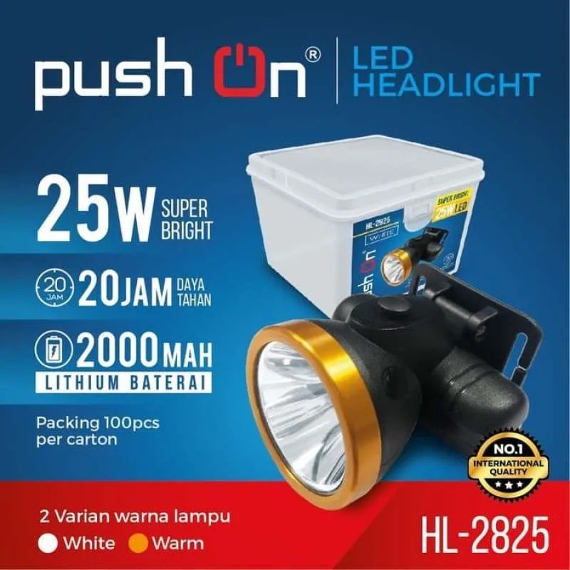 Senter Kepala Push On HL-2825 Putih