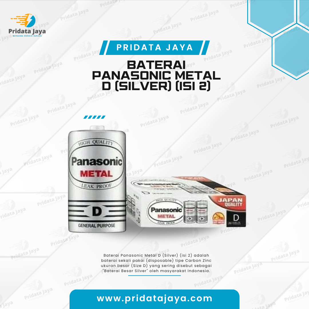 Baterai Panasonic Metal D (Silver) (isi 2)