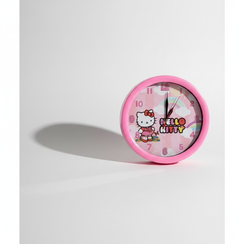 Jam Dinding Dus Coklat Kartun Pink