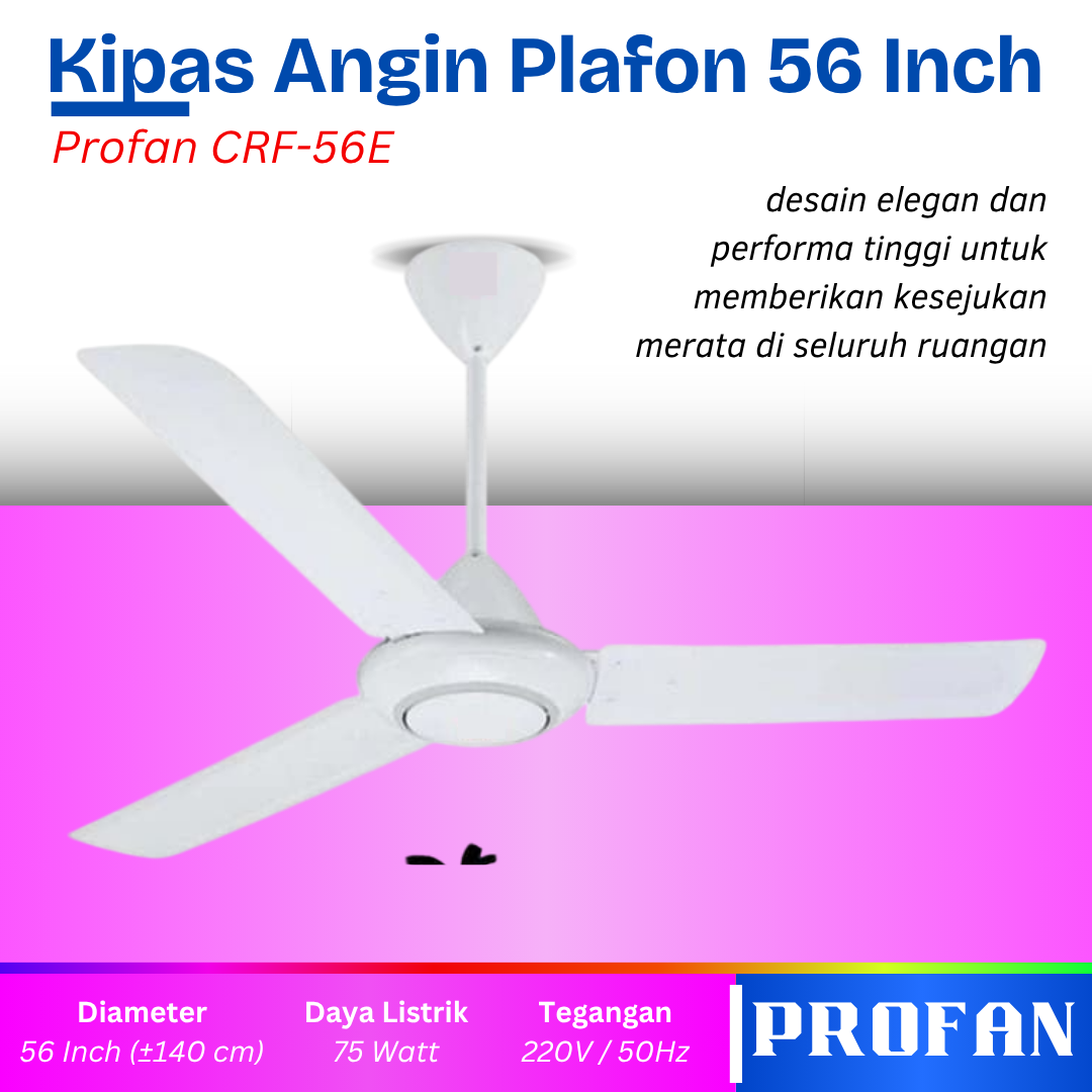 Kipas Ceiling Fan Profan Putih 56'