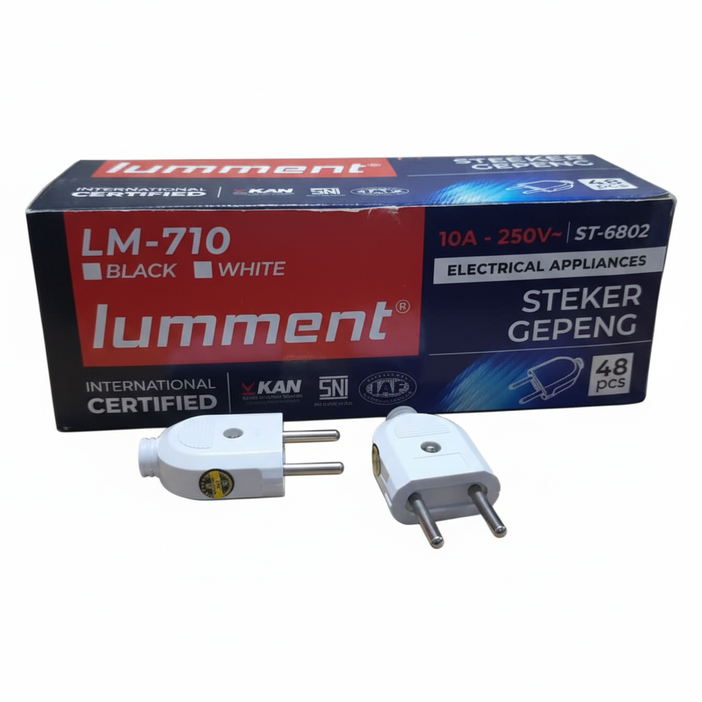 Steker Gepeng Lumment Putih ST-6802W