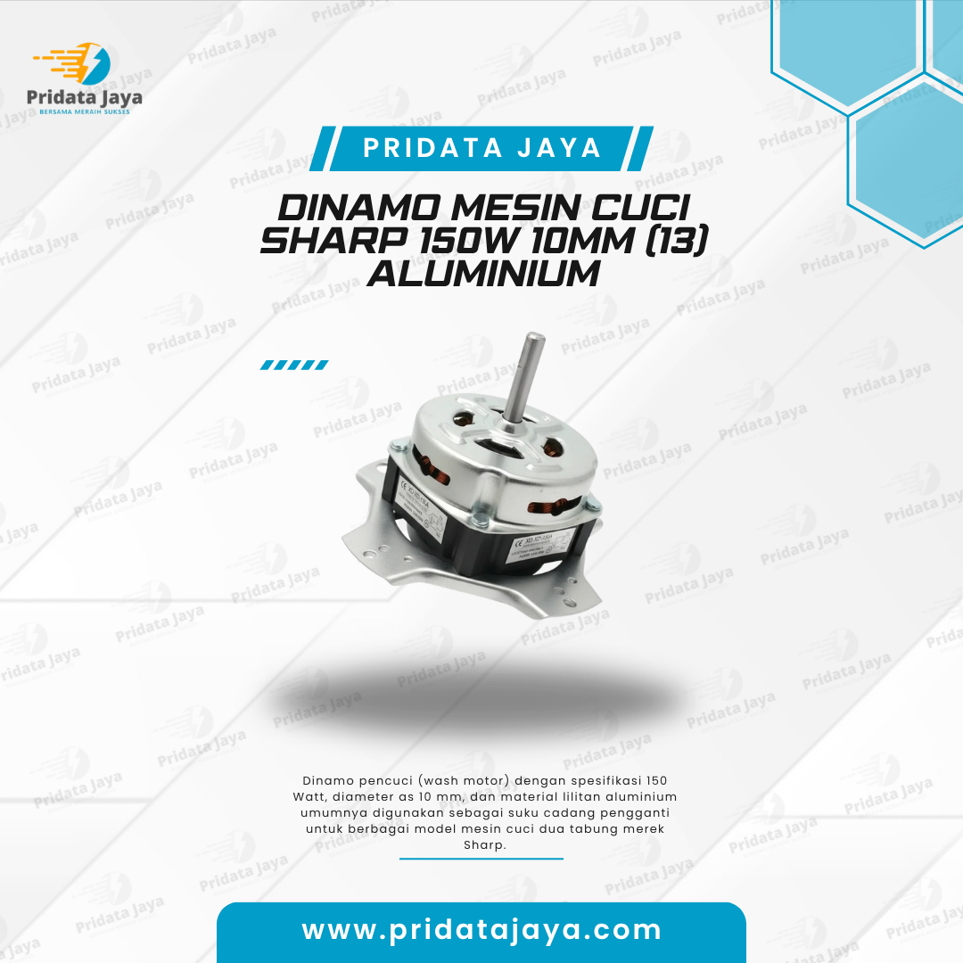 Dinamo Mesin Cuci Sharp 150w 10mm (13) Aluminium