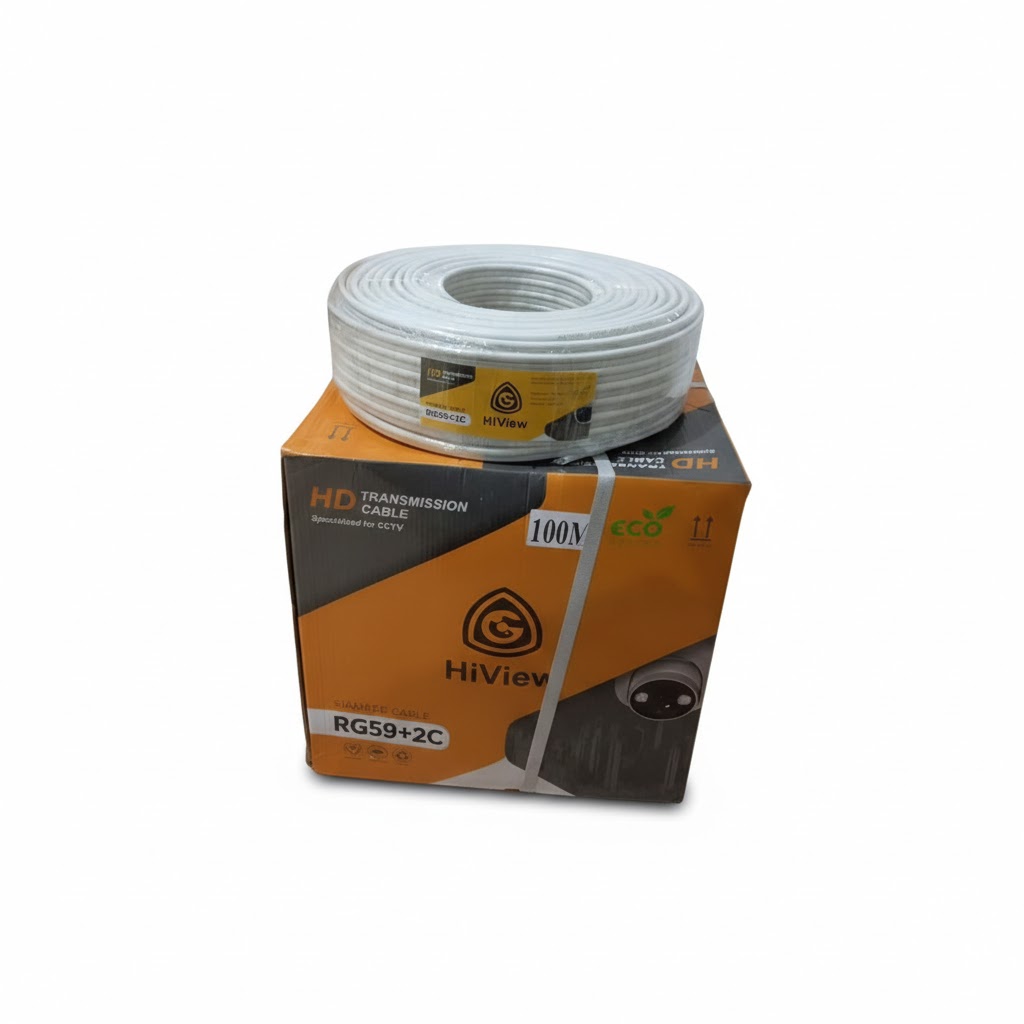 Kabel CCTV Coaxial Hiview Putih RG59+P Ecer/m