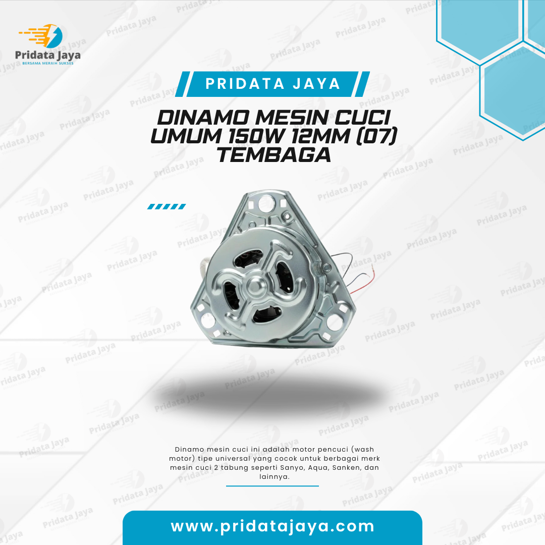 Dinamo Mesin Cuci Umum 150w 12mm (07) Tembaga
