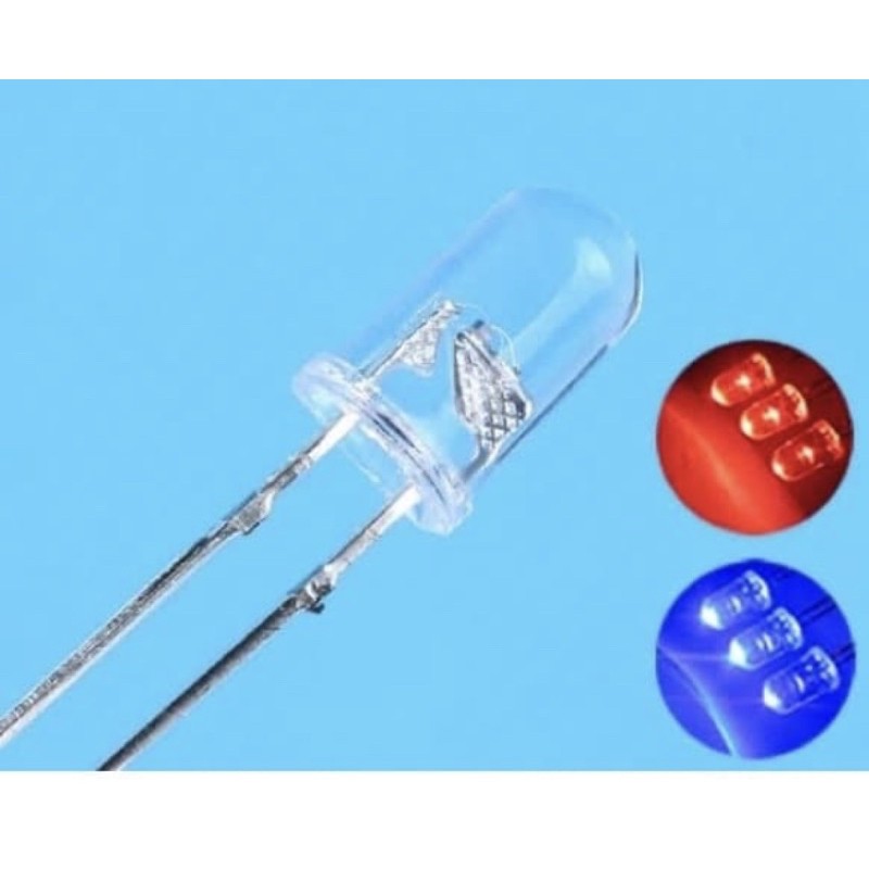 Led 5mm 2 warna merah biru