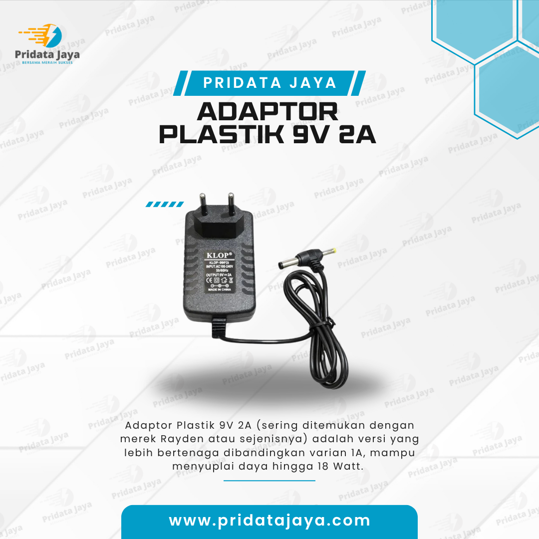 Adaptor Plastik 9V 2A