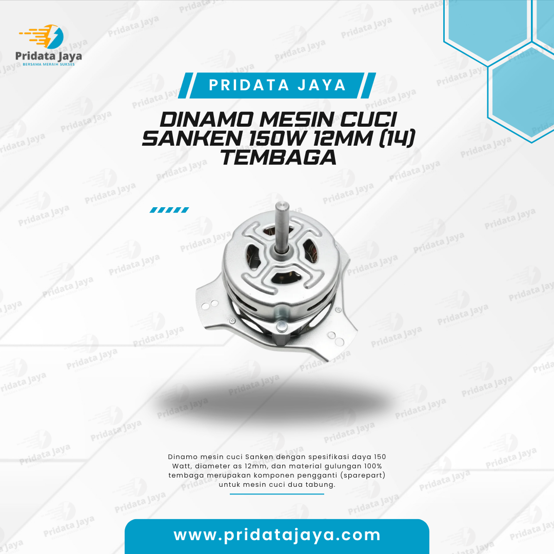 Dinamo Mesin Cuci Sanken 150w 12mm (14) Tembaga