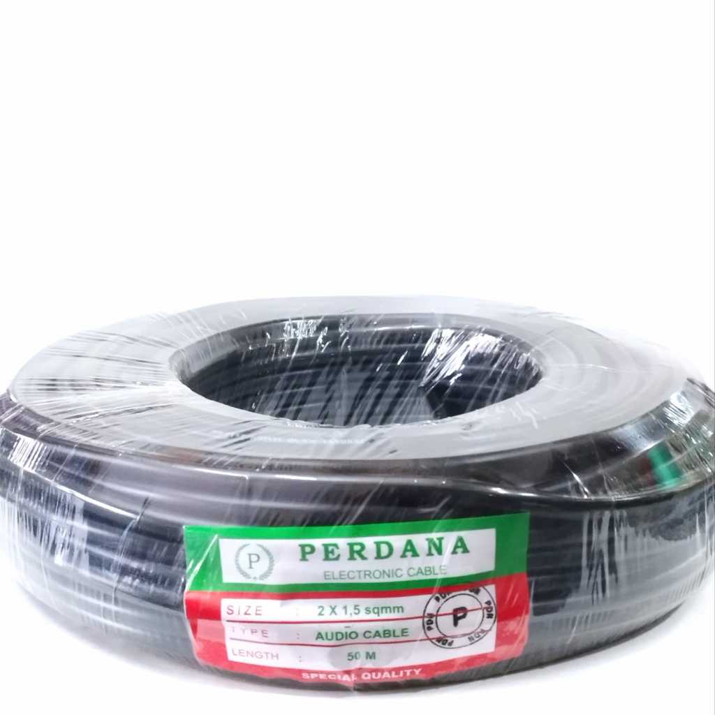 Kabel Perdana Audio Hitam 2x 1,5 Ecer/m