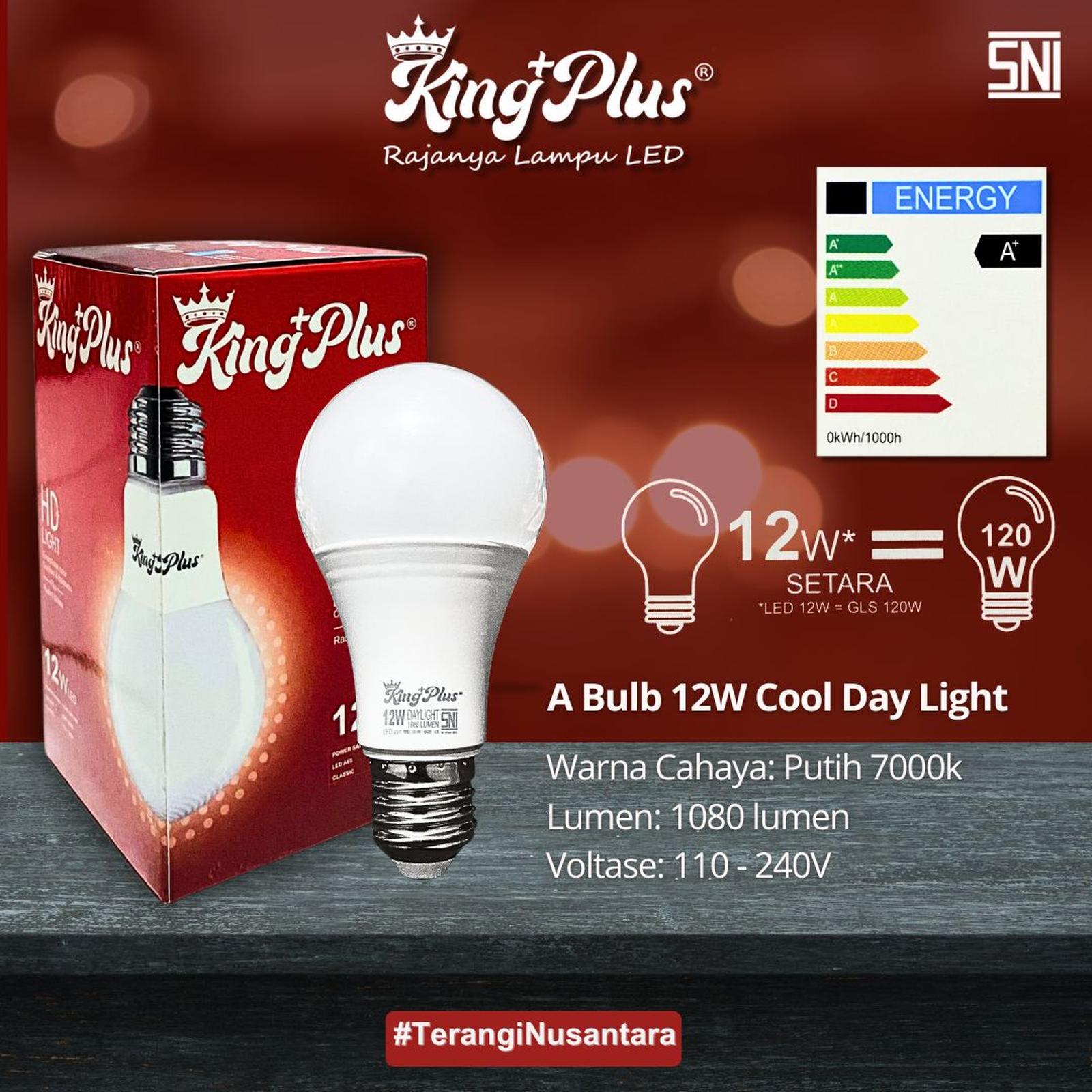 Led King Plus Regular A-Bulb 12w 7000K