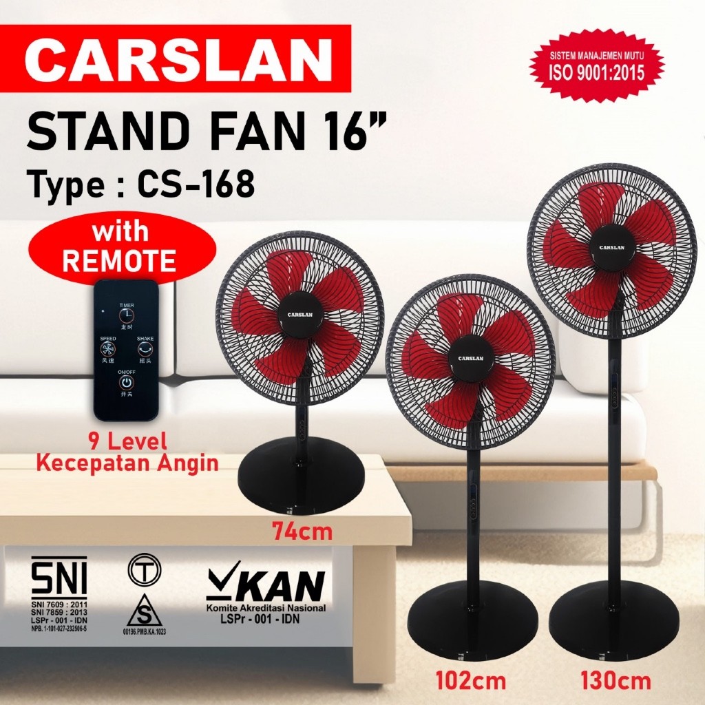 Kipas Carslan Kaki Bulat 2in1 16' 168