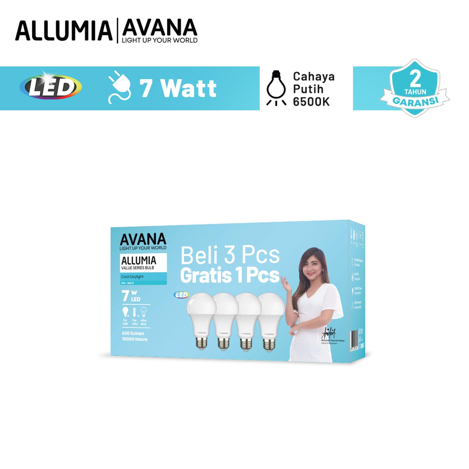 Led Avana Multipack Value Bulb (3+1) 7w 6500K