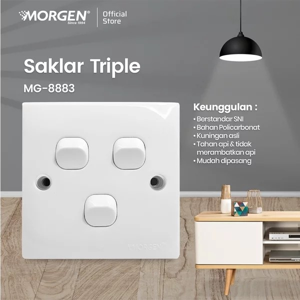 Saklar Morgen 3 Gang IB MG-8883