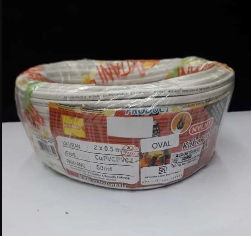 Kabel Kitani NYLHY 2x 0,5 Putih Ecer/m