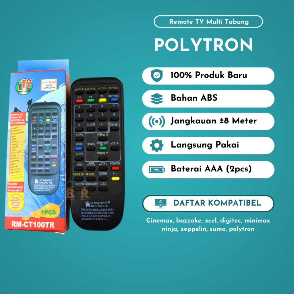 Remote TV Polytron CT100TR Dus
