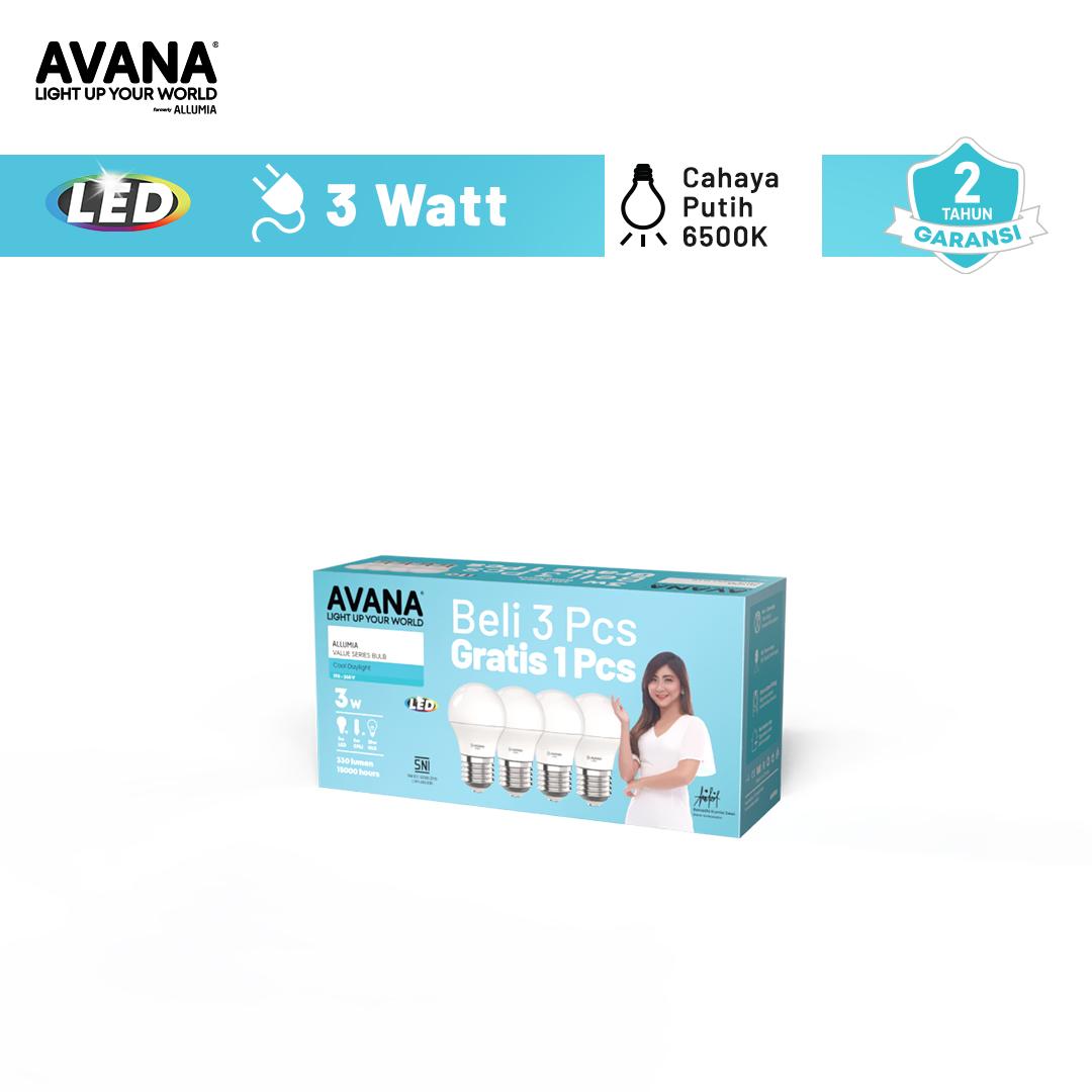 Led Avana Multipack Value Bulb (3+1) 3w 6500K