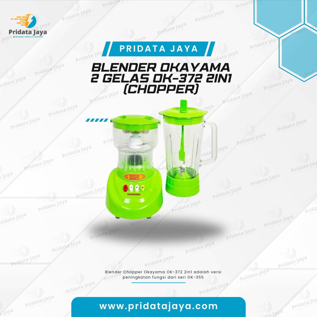 Blender Okayama 2 Gelas OK-372 2in1 (Chopper)