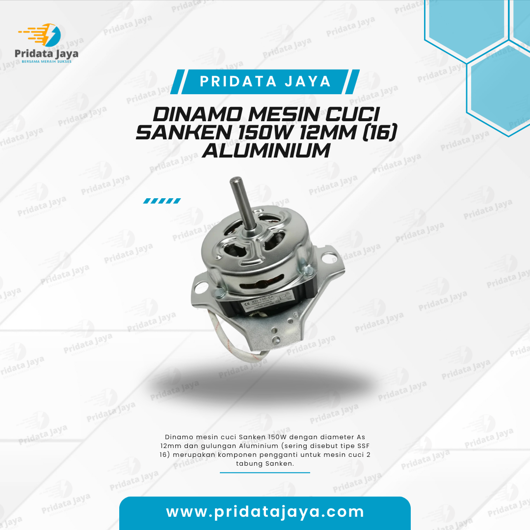Dinamo Mesin Cuci Sanken 150w 12mm (16) Aluminium