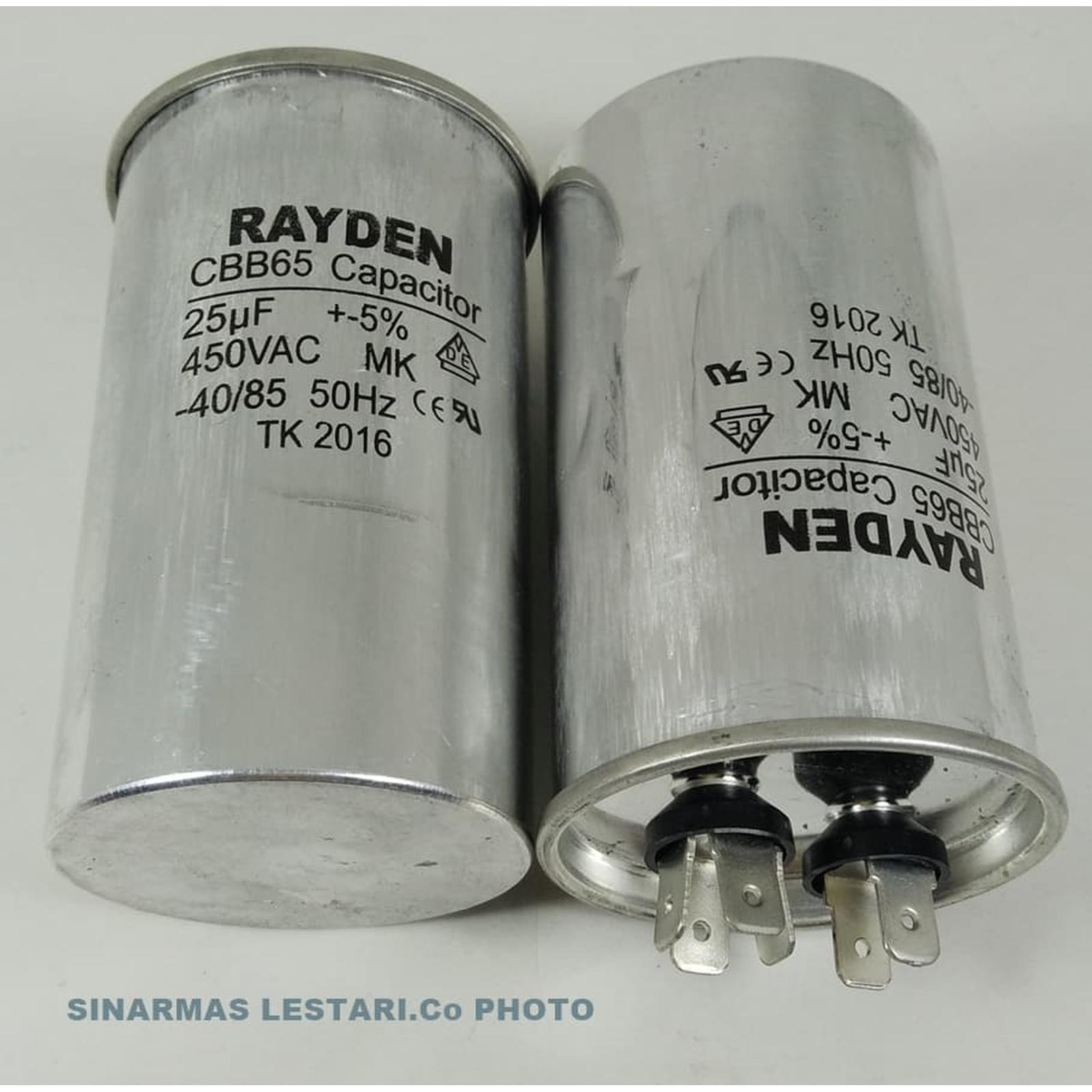 Kapasitor AC Rayden 25mf 450v Aluminium